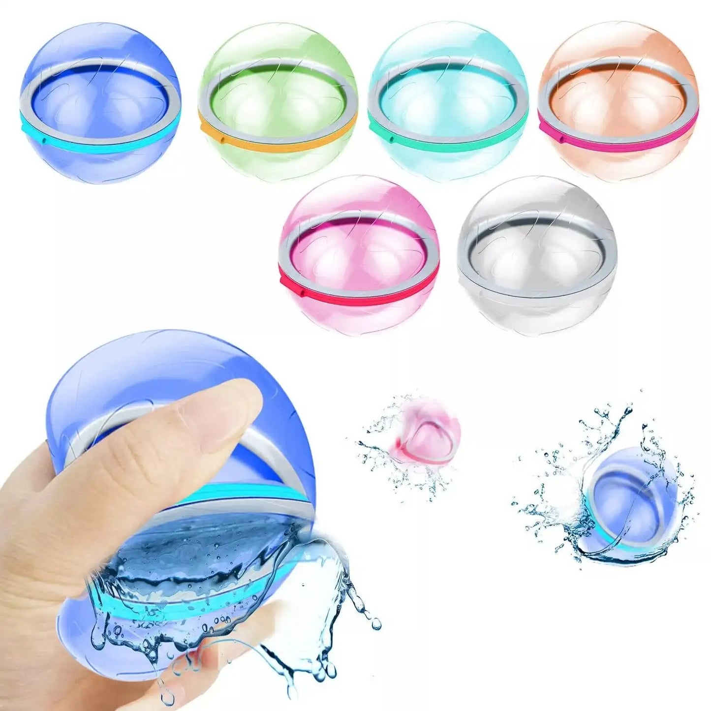 Reusable Water Balls Splash Balls Quick Self-Sealing Water Bomb for Water Fight Game Water Balloons for Pool Beach Outdoor Toy